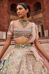 Buy_Aditi Gupta_Pink Banarasi Woven And Embroidered Vintage Pattern Bridal Lehenga Set _Online_at_Aza_Fashions
