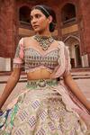 Buy_Aditi Gupta_Pink Banarasi Woven And Embroidered Vintage Bandhani Pattern Bridal Lehenga Set _Online_at_Aza_Fashions