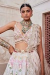 Aditi Gupta_Ivory Banarasi Chanderi Woven And Embroidered Vintage Bridal Lehenga Set  _Online_at_Aza_Fashions