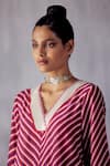 Shop_Amisha Kothari_Multi Color Cotton, Organza, Malti Stripe Pattern Kurta Set _Online_at_Aza_Fashions