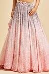 Nitika Gujral_Pink Lehenga Georgette Embroidery Floral Sweetheart Neck Shaded Set _Online_at_Aza_Fashions