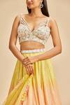 Buy Nitika Gujral Yellow Lehenga And Blouse Georgette Embroidery Sequin Plunge V Neck Ombre Set Online at Aza Fashions Buy_Nitika Gujral_Yellow Lehenga And Blouse Georgette Embroidery Sequin Plunge V Neck Ombre Set _Online_at_Aza_Fashions