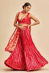 Buy Nitika Gujral Red Crop Top And Sharara Georgette Embroidery Patra Leaf Neck Set Online at Aza Fashions Buy_Nitika Gujral_Red Crop Top And Sharara Georgette Embroidery Patra Leaf Neck Set _Online_at_Aza_Fashions