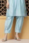 Shop_Kefi Collections_Blue Kurta Cotton Chanderi Embroidered Amnit A-line And Salwar Set  _Online_at_Aza_Fashions