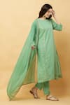 Buy_Kefi Collections_Green Kurta And Lurex Woven Amrique Placement Set  _Online_at_Aza_Fashions