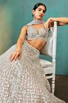 Aneesh Agarwaal Beige Net, Linen Mirrors, Embroidery, Sequins, Geometric Bridal Lehenga Set Online at Aza Fashions Aneesh Agarwaal_Beige Net, Linen Mirrors, Embroidery, Sequins, Geometric Bridal Lehenga Set _Online_at_Aza_Fashions