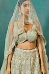 Buy Aneesh Agarwaal Green Net, Linen Embroidery, Sequins, Floral Applique Pattern Bridal Lehenga Set Online at Aza Fashions Buy_Aneesh Agarwaal_Green Net, Linen Embroidery, Sequins, Floral Applique Pattern Bridal Lehenga Set _Online_at_Aza_Fashions