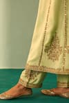 Buy_Angad Singh_Green Lining Crepe Embroidered Kasab Round And Tilla Work Kurta Pant Set _Online_at_Aza_Fashions