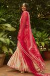 Shop_Anu Pellakuru_Pink Tie-dye And Hand Embroidered Thread V Neck Pleated Lehenga Set _Online_at_Aza_Fashions