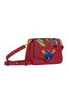 Aranyani_Red Hand Embroidered Butterfly Crossbody Bag_Online_at_Aza_Fashions