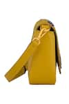 Aranyani_Yellow Hand Embroidered Threadwork Butterfly Crossbody Bag_at_Aza_Fashions