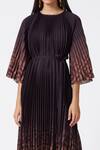 Buy_Scarlet Sage_Black Round Ariel Fendi Print Dress_Online_at_Aza_Fashions