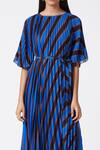 Buy_Scarlet Sage_Blue Polyester Ariel Stripe Print Dress_Online_at_Aza_Fashions