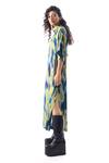 Aroka_Blue Modal Prima Psychedelia Print Dress_Online_at_Aza_Fashions