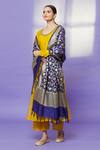 Naintara Bajaj Blue Chanderi Silk Fringe Floral Pattern Navy Dupatta Online at Aza Fashions Naintara Bajaj_Blue Chanderi Silk Fringe Floral Pattern Navy Dupatta _Online_at_Aza_Fashions