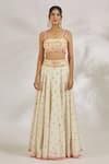 Buy_Gopi Vaid_Ivory Organic Cotton Embroidery Saba Motif Lehenga And Blazer Set  