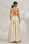 Gopi Vaid_Ivory Organic Cotton Embroidery Saba Motif Lehenga And Blazer Set  _at_Aza_Fashions