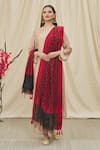 Shop_Khwaab by Sanjana Lakhani_Black Cotton Silk Chevron Woven Dupatta _Online_at_Aza_Fashions