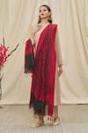 Khwaab by Sanjana Lakhani_Black Cotton Silk Chevron Woven Dupatta _Online_at_Aza_Fashions