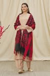 Shop_Khwaab by Sanjana Lakhani_Black Cotton Silk Floral Vine Woven Dupatta _Online_at_Aza_Fashions