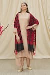 Khwaab by Sanjana Lakhani_Black Cotton Silk Floral Vine Woven Dupatta _Online_at_Aza_Fashions