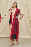 Khwaab by Sanjana Lakhani_Black Cotton Silk Maze Woven Dupatta _Online_at_Aza_Fashions