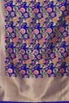 Buy_Khwaab by Sanjana Lakhani_Blue Banarasi Art Silk Flower And Leaf Woven Dupatta _Online_at_Aza_Fashions