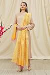 Shop_Khwaab by Sanjana Lakhani_Yellow Banarasi Art Silk Ogee Pattern Dupatta _Online_at_Aza_Fashions