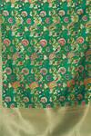 Buy_Khwaab by Sanjana Lakhani_Green Banarasi Art Silk Floral Pattern Dupatta _Online_at_Aza_Fashions
