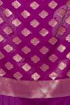 Buy_Samyukta Singhania_Magenta Brocade Embroidery Botanical Pattern Dupatta _Online_at_Aza_Fashions