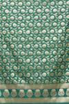 Buy_Naintara Bajaj_Green Brocade Zari, Fringe Botanical Floral Banarasi Art Silk Dupatta _Online_at_Aza_Fashions