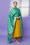 Shop Naintara Bajaj Green Zari, Fringe Botanic Woven Banarasi Art Silk Dupatta Online at Aza Fashions Shop_Naintara Bajaj_Green Zari, Fringe Botanic Woven Banarasi Art Silk Dupatta _Online_at_Aza_Fashions