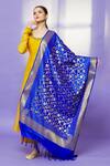 Naintara Bajaj Blue Silk Embroidery Floral Pattern Dupatta Online at Aza Fashions Naintara Bajaj_Blue Silk Embroidery Floral Pattern Dupatta _Online_at_Aza_Fashions