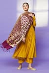Naintara Bajaj Wine Brocade Zari, Fringe Banarasi Art Silk Floral Pattern Dupatta Online at Aza Fashions Naintara Bajaj_Wine Brocade Zari, Fringe Banarasi Art Silk Floral Pattern Dupatta _Online_at_Aza_Fashions