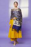 Shop Naintara Bajaj Navy Brocade Embroidery Floral Woven Blue Dupatta Online at Aza Fashions Shop_Naintara Bajaj_Navy Brocade Embroidery Floral Woven Blue Dupatta _Online_at_Aza_Fashions