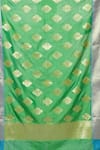 Buy_Khwaab by Sanjana Lakhani_Green Chanderi Silk Floral Woven Dupatta _Online_at_Aza_Fashions
