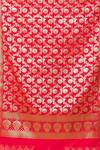 Buy_Samyukta Singhania_Red Brocade Embroidery Floral Pattern Fringe Hem Dupatta _Online_at_Aza_Fashions