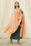 Samyukta Singhania_Peach Banarasi Art Silk Woven Floral Pattern Dupatta _Online_at_Aza_Fashions