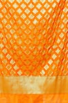 Shop_Samyukta Singhania_Orange Banarasi Art Silk Woven Floral Geometric Pattern Dupatta _Online_at_Aza_Fashions