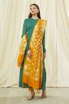 Khwaab By Sanjana Lakhani_Yellow Banarasi Art Silk Woven Floral Circular Pattern Dupatta_Online_at_Aza_Fashions