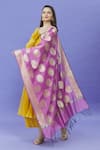 Samyukta Singhania_Pink Cotton Silk Woven Floral Dupatta _Online_at_Aza_Fashions