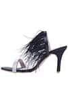 Buy_Adorn My Wish_Black Embellished Faux Feather Stiletto Heels _Online_at_Aza_Fashions