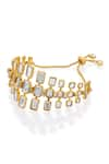 ISHARYA_Gold Plated Mirror Shiza Embellished Bracelet _Online_at_Aza_Fashions