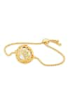 Buy_ISHARYA_Gold Plated Crystal Icon Pearl Embellished Bracelet_Online_at_Aza_Fashions