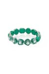 ISHARYA_Green Crystals And Resin B-dazzle Cut Work Bangle _Online_at_Aza_Fashions