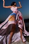 Buy_Babita Malkani_Pink Satin V-neck Abstract Print Dress