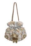 Shop_Fuchsia_White Embroidery Zinnia Bloom Potli Bag _Online_at_Aza_Fashions