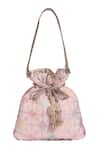 Buy_Fuchsia by aashaka mehta_Pink Embroidery, Sequins Silk Thread Potli Bag _Online_at_Aza_Fashions