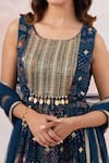 Basanti - Kapde Aur Koffee_Blue Georgette Embroidered Coin Round Foil And Work Peplum Kurta Dhoti Pant Set_Online_at_Aza_Fashions