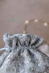 Shop_Amyra_Silver Embroidery, Tassels, Sequins Bella Potli Bag _Online_at_Aza_Fashions